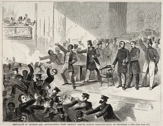 Espulsione dei neri e degli abolizionisti dal Tremont Temple, Boston, Massachusetts..., 1860.