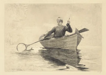 Pesca a mosca, Lago Saranac, 1889