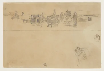 Gruppi di donne sulla spiaggia, Cullercoats, Inghilterra