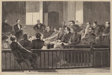 Giurati che ascoltano il consiglio, Corte Suprema, New City Hall, New York
