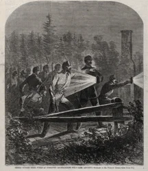 I ribelli, fuori dalle loro fortificazioni a Yorktown, effettuano ricognizioni con lanterne spente