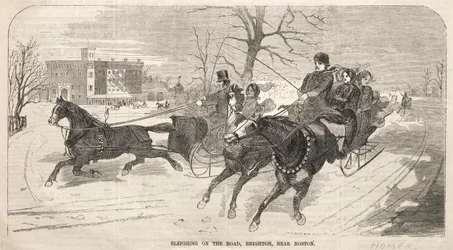Slittino sulla strada, Brighton, vicino a Boston, 1859