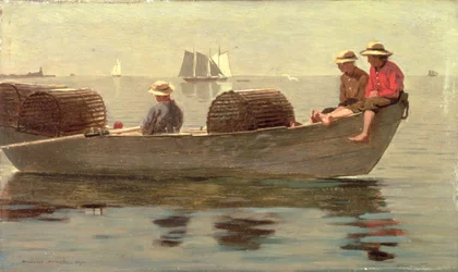 Tre ragazzi in una dory