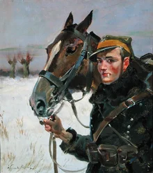 Soldato con un cavallo