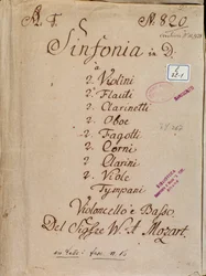Prima pagina dello spartito per Sinfonia n. 4 in re, di Mozart