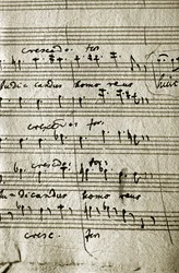 Partitura di lavoro del Requiem di Wolfgang Amadeus Mozart (partitura musicale)