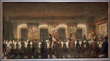 Banchetto notturno (olio su rame)