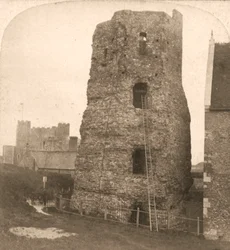 Il vecchio Faro di Dover, faro romano, Inghilterra, 1900