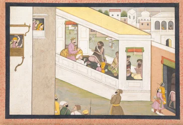 Rama e Lakshmana da ragazzi assistono il saggio Vishvamitra