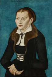 Tedesco: Katharina von Bora come mezza figura a sinistra Katharina di Bora