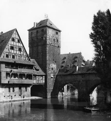 Henkersteg Il Ponte del Boia, Norimberga, Baviera, Germania, c1900
