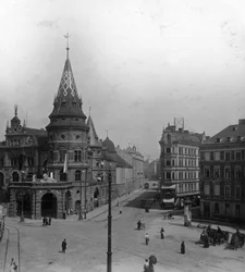 Löwenbräu Keller e Stiglmaierplatz, Monaco di Baviera, Germania, c1900s