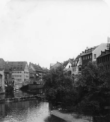 Il Fleischbrucke, Norimberga, Germania