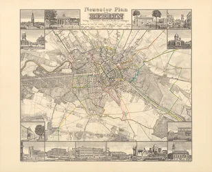 Mappa storica di Berlino, pubblicata da Verlag von Gebrüder Rocca, Berlino 1838