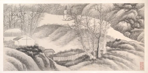 Paesaggi dei dodici mesi, 1685 circa (album di dodici fogli di pittura; inchiostro su carta)