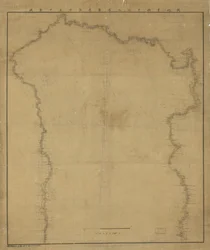 Rilievo mostrato da linee di forma. Orientato con il nord verso l