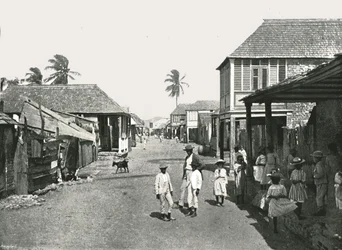 Scena di strada a Port Royal, Giamaica, 1895