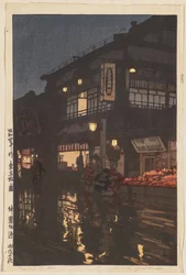 Dodici scene di Tokyo: Strada Kagurazaka dopo una pioggia notturna (Tōkyō jūni dai: Kagurazaka-dōri, ugo no yoru)