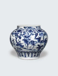 Un vaso blu e bianco eccezionalmente raro e importante, Guan
