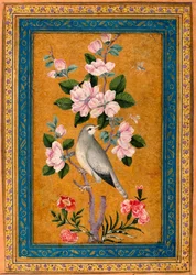 Uccello su un ramo fiorito
