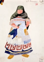 Bozzetto di Costume per la Moglie dell