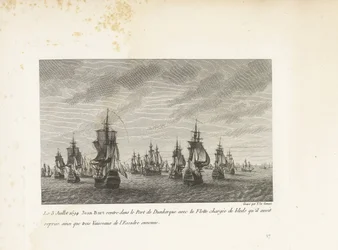 Jan Bart entra a Dunkerque con le navi di grano riconquistate, 1694