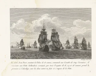 Jan Bart attacca una flotta olandese con il suo squadrone, 1676