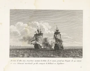 Jan Bart conquista una fregata olandese, 1677