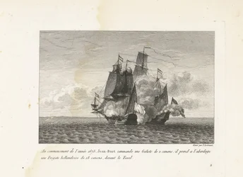 Jan Bart conquista una fregata olandese vicino a Texel, 1675