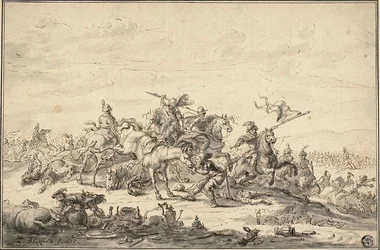 Scena di battaglia con cavalieri