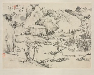 Album di paesaggi in vari stili: Scenari del Monte Changbai dopo Huang Gongwang, 1684