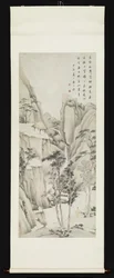 Paesaggio con figure (inchiostro e colore su carta)