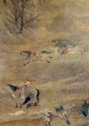 Cavaliere mongolo che insegue un cavallo (dettaglio)