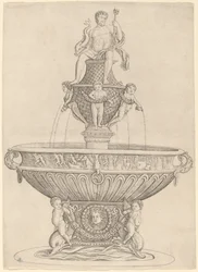 Fontana con statua di Nettuno