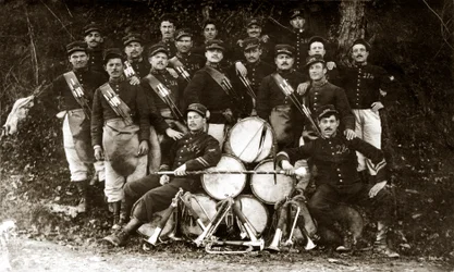 Fanfara del 122º reggimento di fanteria francese durante la Prima guerra mondiale del 14-18