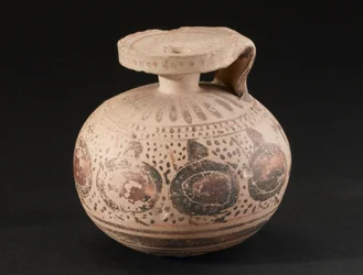 Igiene, vaso decorato in ceramica, Corinzio, 575-550 a.C.