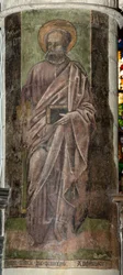 Chiesa parrocchiale (Parochiekerk Onze-Lieve-Vrouw). Interno. Il coro. Affresco