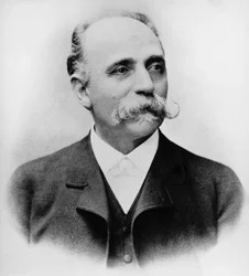Ritratto di Bartolomeo Emilio Camillo Golgi, scienziato e medico italiano, Premio Nobel per la Medicina nel 1906, fotografia