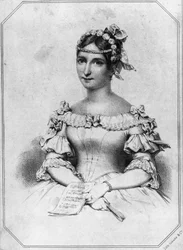 Ritratto di Laura Cinti-Damoreau (1801-1863), soprano francese, litografia