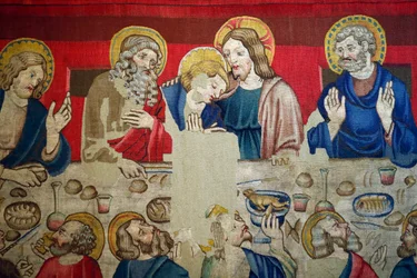 Museo di San Marco. Arazzo in lana con episodi della Passione di Cristo. L