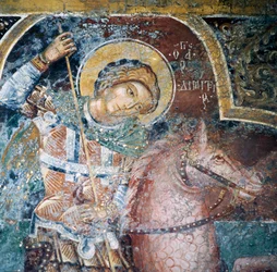 Santo a cavallo (affresco)