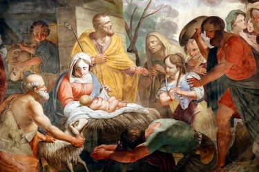 Basilica di Santa Maria delle Vigne. Presepe. Genova. Italia.