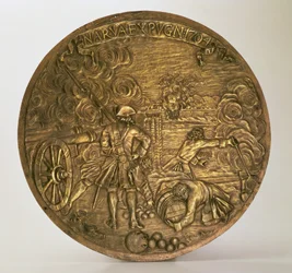 La cattura di Narva, bassorilievo disegnato da Bartolomeo Carlo Rastrelli (1675-1744), c.1720