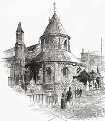 La Chiesa del Tempio, Londra, Inghilterra, vista nel XIX secolo