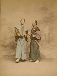 Due uomini giapponesi, forse samurai, c.1877