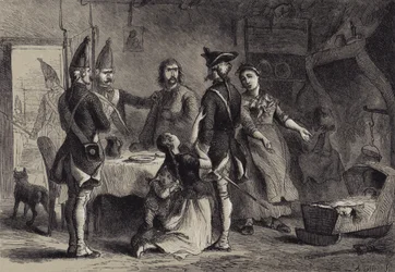 Coscrizione di soldati tedeschi per il servizio in America