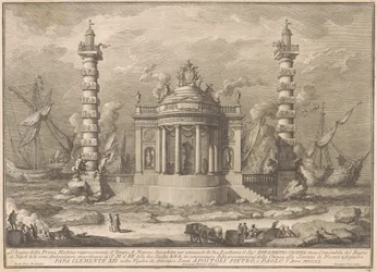 La prima macchina per la Chinea del 1760: Il tempio di Nettuno