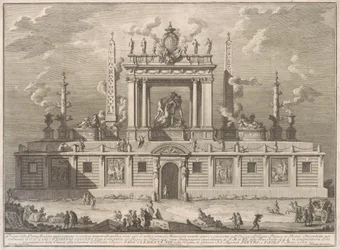 La Prima Macchina per la Chinea del 1762: Il Toro Farnese e altre antichità da Palazzo Farnese