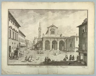 Veduta di Firenze, tavola da "Scelta di XXIV Vedute delle principali contrade, piazze, chiese, e palazzi della Città di Firenze"