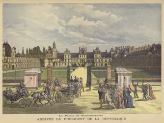 Arrivo del Presidente della Francia al Palazzo di Fontainebleau